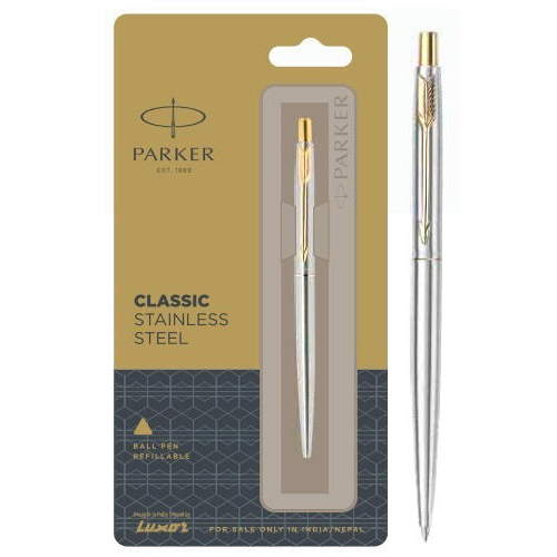 Parker Classic Stainless Steel Refillable Ball Pen With Chrome Trim Authorized Distributor Wholesaler Retailer Bulk Order Buy Shop Online Supplier Dealers In Kerala South India