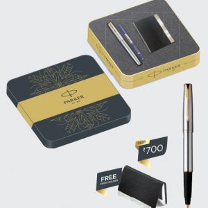Frontier Stainless Steel Roller Ball Pen GT with FREE Card Holder