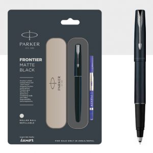 Parker Frontier Matte Black Roller Ball Pen With Stainles Trim