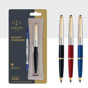 Parker Galaxy standard roller ball pen with gold trim