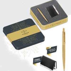 Parker Jotter Gold Ball Pen GT with free Card Holder