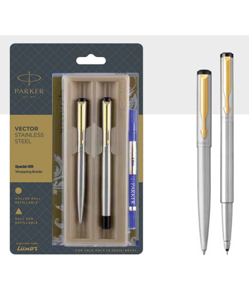 Parker Vector Ball Pen Roller Pen With Gold Trim Authorized Wholesaler Retailer Bulk Order Buy Shop Online Supplier Dealers In Kerala South India