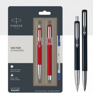 Parker Vector standard Ball pen + Roller ball pen with stainless steel trim