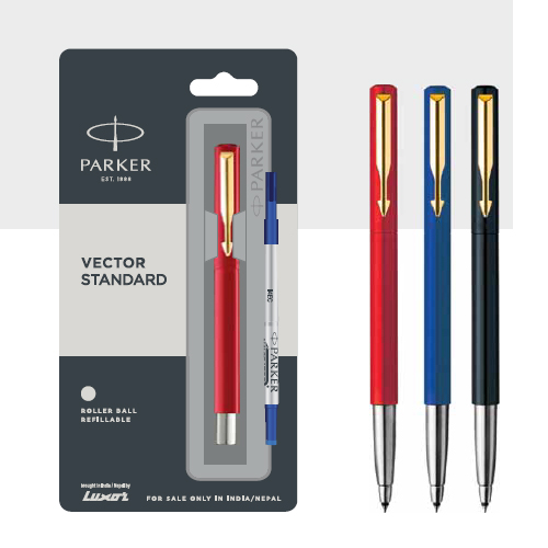 Parker Vector Standard Roller Ball Pen With Gold Trim Authorized Distributor Wholesaler Retailer Bulk Order Buy Shop Online Supplier Dealers In Kerala South India