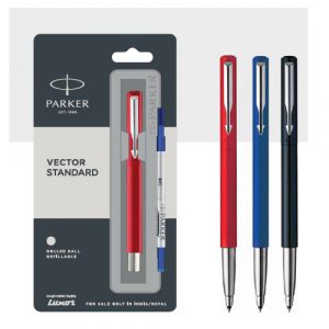 Parker Vector standard roller ball pen with stainless steel trim