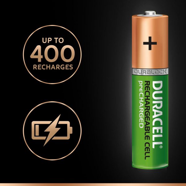 Duracell Recharge Plus- Green Rechargeable AAA Batteries with Duralock - Pack of 2 Pieces Authorized Distributors Wholesaler Exporter Shop Buy Online Supplier Best Lowest Price Dealers In Kerala South India