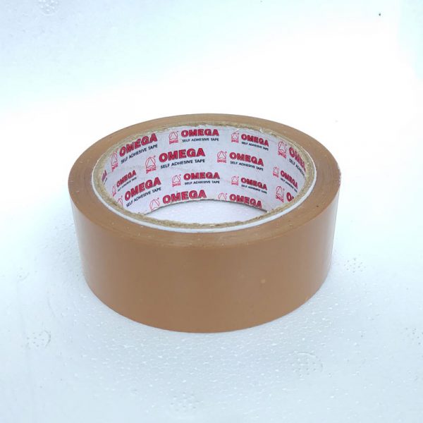omega 36 mm 40 micron 60 m self-adhesive brown tape omega stationery authorized distributors wholesaler bulk order shop buy online supplier best lowest price dealers in kerala south india stockist