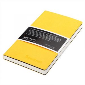 Paperkraft | Signature Series | Hard PU | Yellow Cover with White Page (165 X 95) | 160 Pages | Unruled | PU Cover | SKU: 2254006 | Buy Bulk Online
