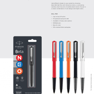 Parker Beta Neon | Ball Pen | Fine Point | Blue Ink | Refillable