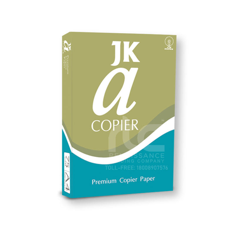 JK A COPIER | 75 GSM | A4 Size Copier, Printing & Photostat Xerox Paper | Unruled | 210 x 297 mm | 500 N Sheets (1 Ream/Packet) – 10 Reams | 1 Box | Wholesale Distributor Rates