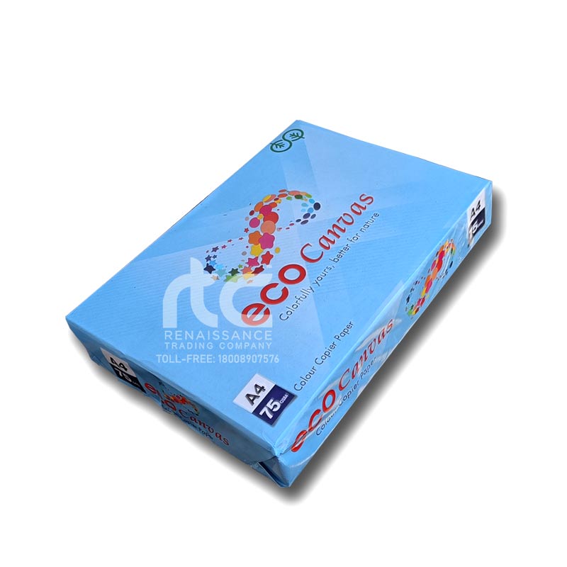 JK ECO CANVAS | A4 Size Colour Copier Printing Paper | 75 GSM | Unruled | 210 x 297 mm | 500 N Sheets (1 Ream/Packet) – 5 Reams | 1 Box | Wholesale Distributor Rates