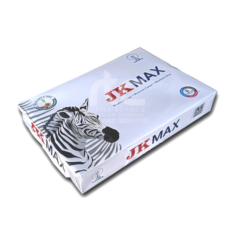 JK MAX | 70 GSM | A4 Size Copier, Printing & Photostat Paper | Unruled | 210 x 297 mm | 500 N Sheets (1 Ream/Packet) – 10 Reams | 1 Box | Wholesale Distributor Rates