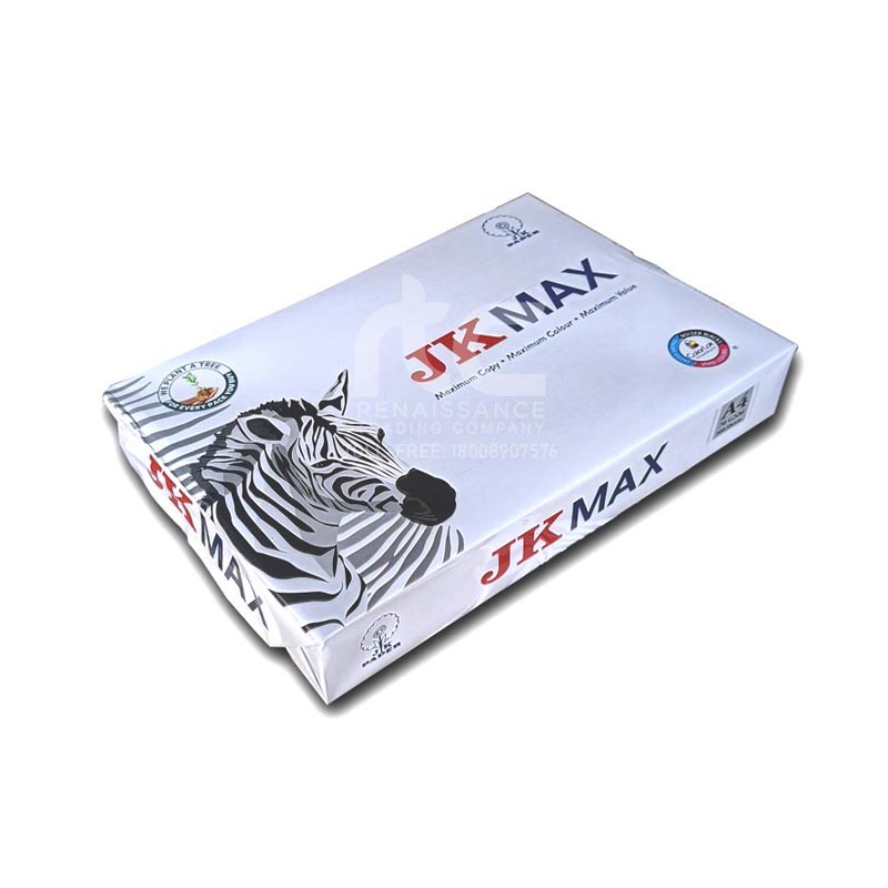JK MAX | 75 GSM | A4 Size Copier, Printing & Photostat Xerox Paper | Unruled | 210 x 297 mm | 500 N Sheets (1 Ream/Packet) – 10 Reams | 1 Box | Wholesale Distributor Rates
