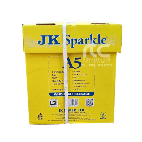 jk sparkle a5 small size blank multipurpose copier printing paper 70 gsm unruled authorized distributors wholesaler shop buy online supplier lowest cheap best rate price dealers in kerala south india